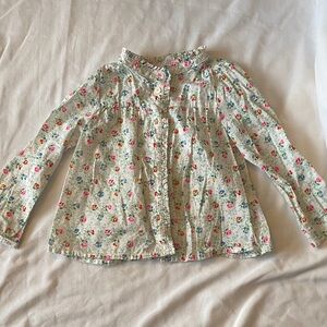 GAP Kids Floral Button Down Shirt - White with Pink and Green Size 18-24month
